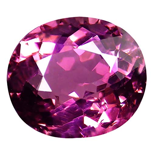 Tourmaline rose violette naturelle brute taillée ovale 1,05 ct 7x6mm Mozambique