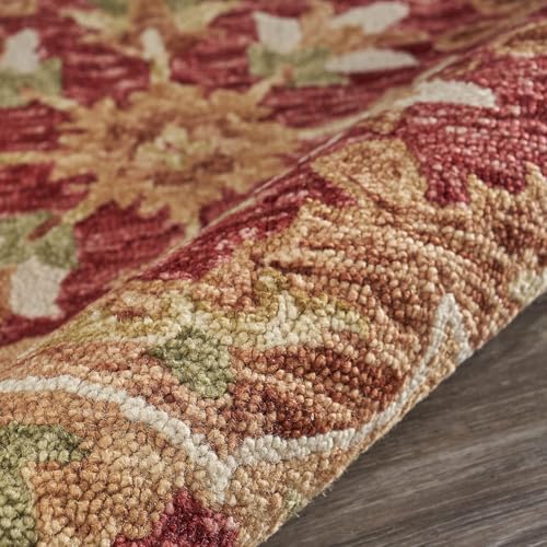 Image of Sifa Carpet Traditional Floral Round Area Rug - Hand-Tufted New Zealand Wool Circular Carpet for Dining Room & Bedroom Weight -87 Pund, Size-12x12 Feet (144x144 Inch Round)