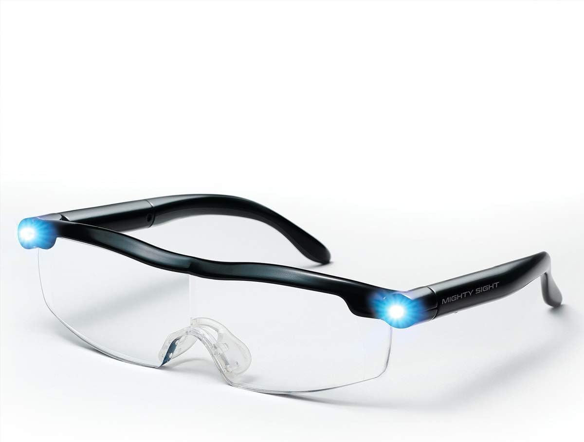 JML Magnifying Glasses with Light | Magnifier Spectacles for Hobbies and Reading for Hands-Free Wearable 160% Magnification - USB Rechargeable, Fits Over