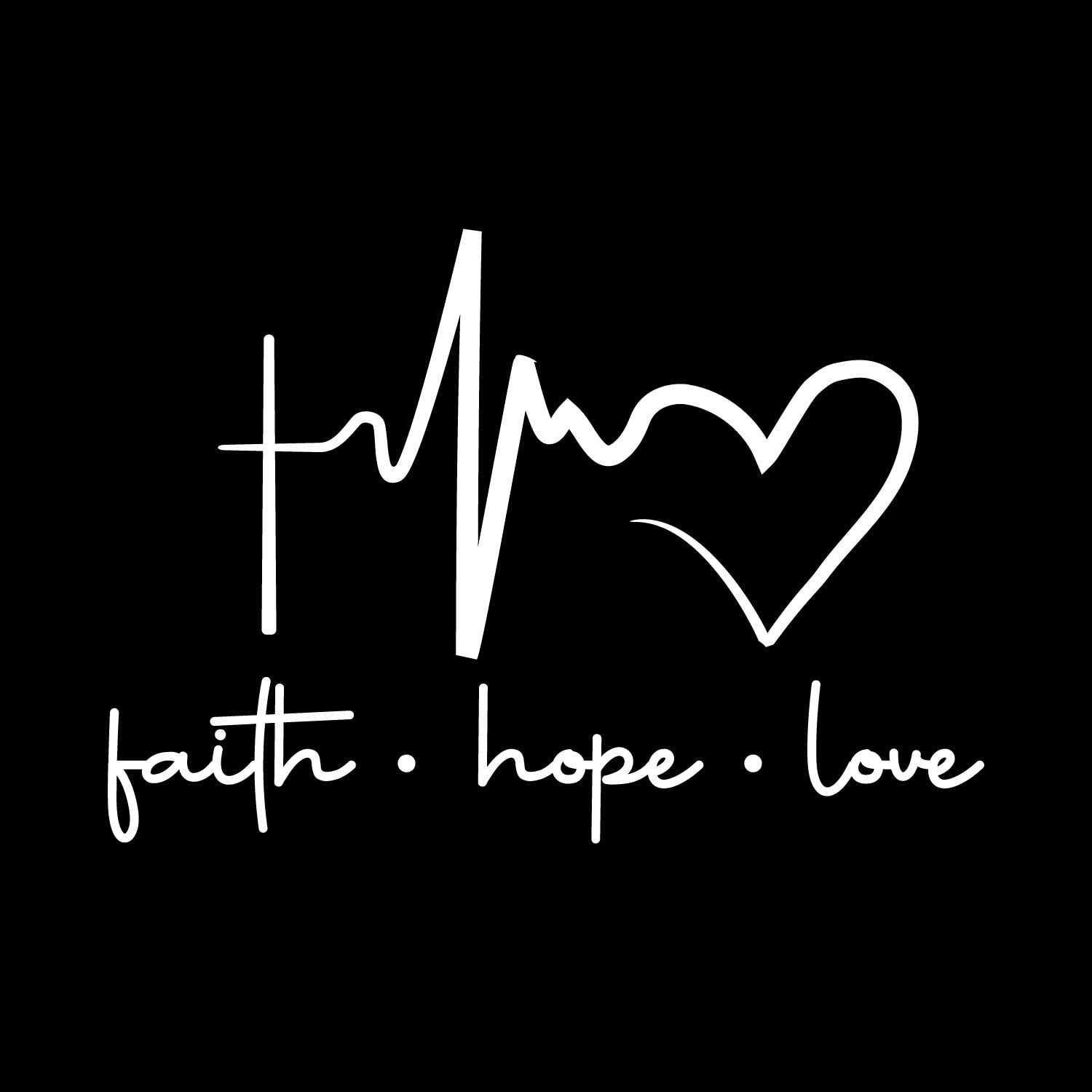 Sticker mural Faith Hope Love moderne blanc pour chambre