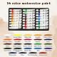 DAJASD Mini Aquarell Set, 24 Farben Portable Watercolor Palette Set, Tragbare Aquarell Palette, 15 Gitter Skizzenbuch Palette aus Holz, mit 2 Aquarellpapier, 2 Aquarellpinsel, Clips