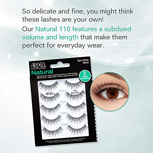 Ardell False Eyelashes Natural 110 Black, 1 Pack (5 Pairs Per Pack) #TOP4