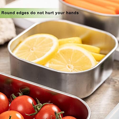 Stainless Steel Lunch Box, Food Storage Container, Meal Prep Container, Freezer Storage Box, Snack Pot with Lid Reusable Food Grade Leakproof Dishwasher Safe (Not Microwave Oven Safe) (260ml)
