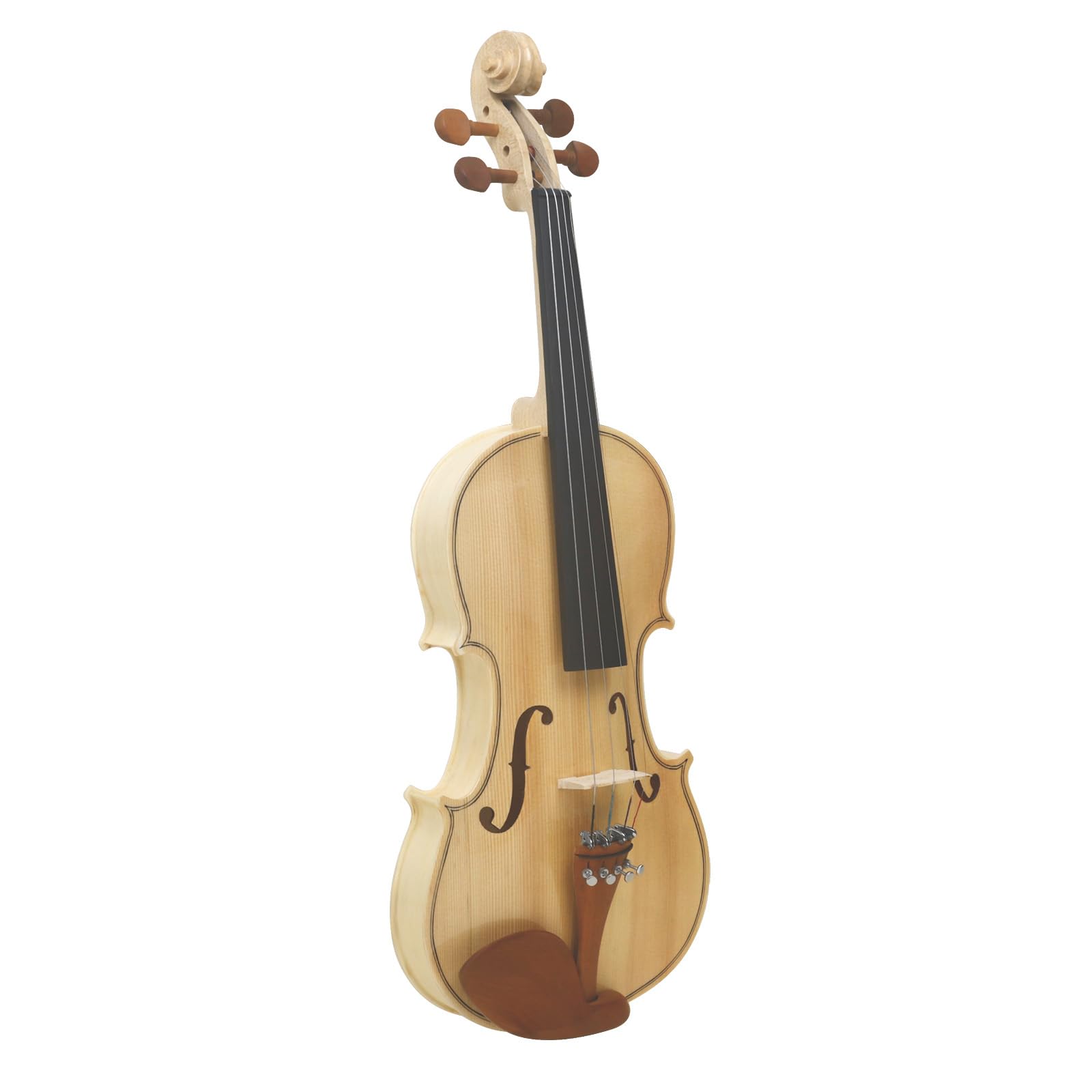 Violín 4/4 con Tapa de Abeto, Arce Artesanal, Vetas de Tigre y Partes ébano. Hecho a Mano para Principiantes y profesionales. Instrumento cuerda.