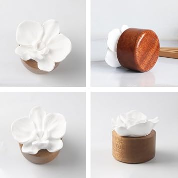 Essential Oil Passive Flower Diffuser Mini Ceramic Essential Oil Small Diffuser Phalaenopsis Porcelain Aromatherapy Diffusers for Home Office