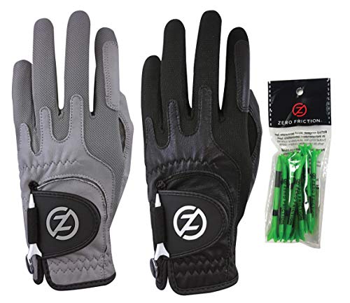 Zero Friction Herren Cabretta Elite Linke Hand Universal-Passform Golfhandschuh 2 Packung, Einheitsgröße, Grau/Schwarz Zero Friction Herren Cabretta Elite Linke Hand Universal-Passform Golfhandschuh 2 Packung, Einheitsgröße, Grau/Schwarz