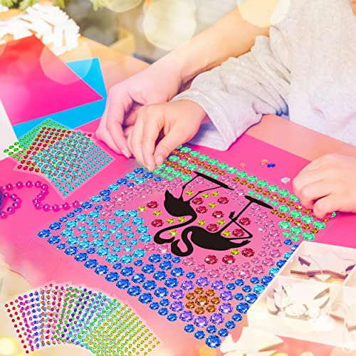 Metuu 6 Sheets Diy Diamond Window Art Craft Kits Suncatcher For Kids, Gemstone Sungemmer Diamond Painting Sticker Arts And Crafts For Children Ages 8-12,Great 5 6 7 8 Year Old Girl Boy Birthday Gift #TOP4