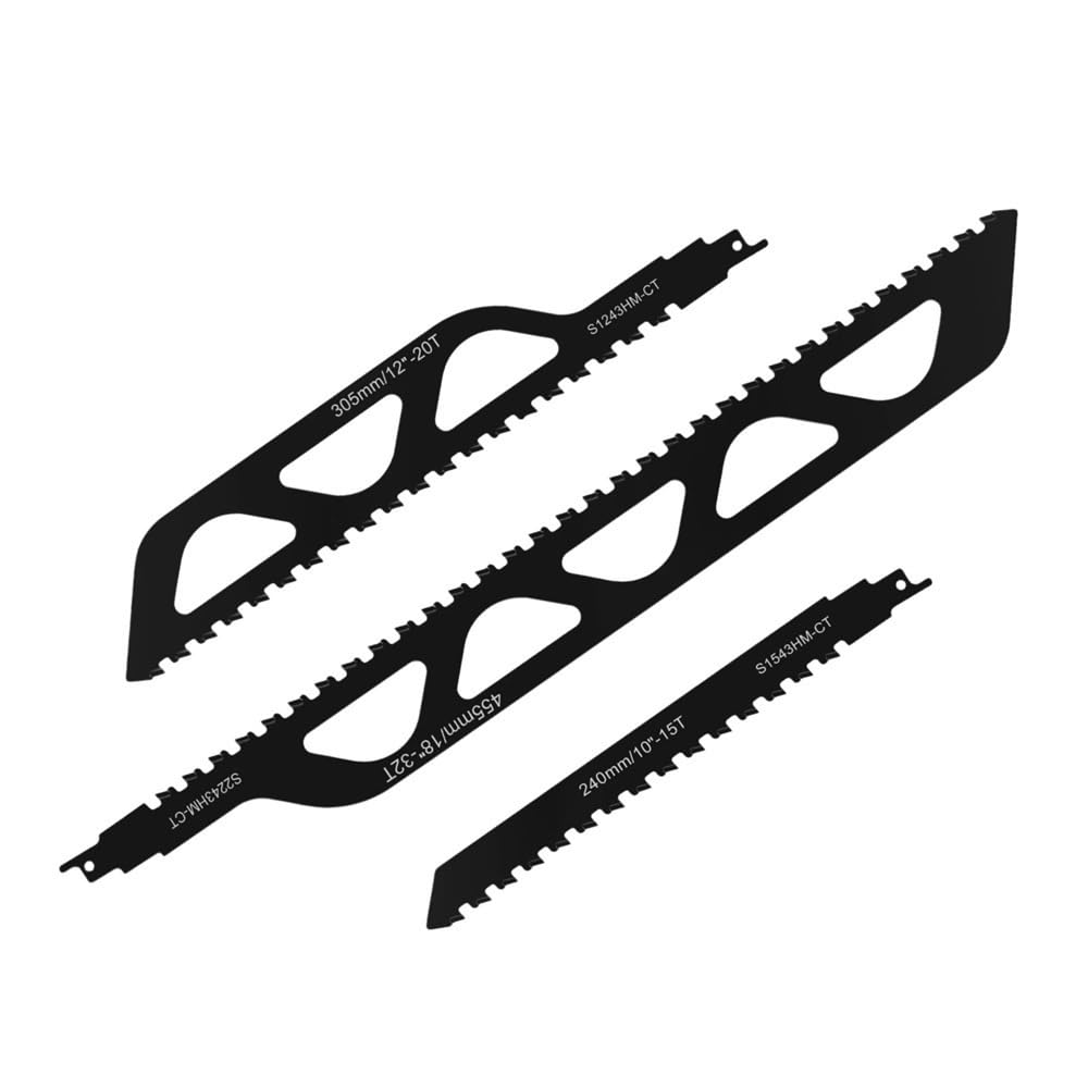 3pcs/Set Alloy Steel Reciprocating Blades, 2 TPI Teeth Tipped Demolition Masonry Universal Cutting Saw Blade