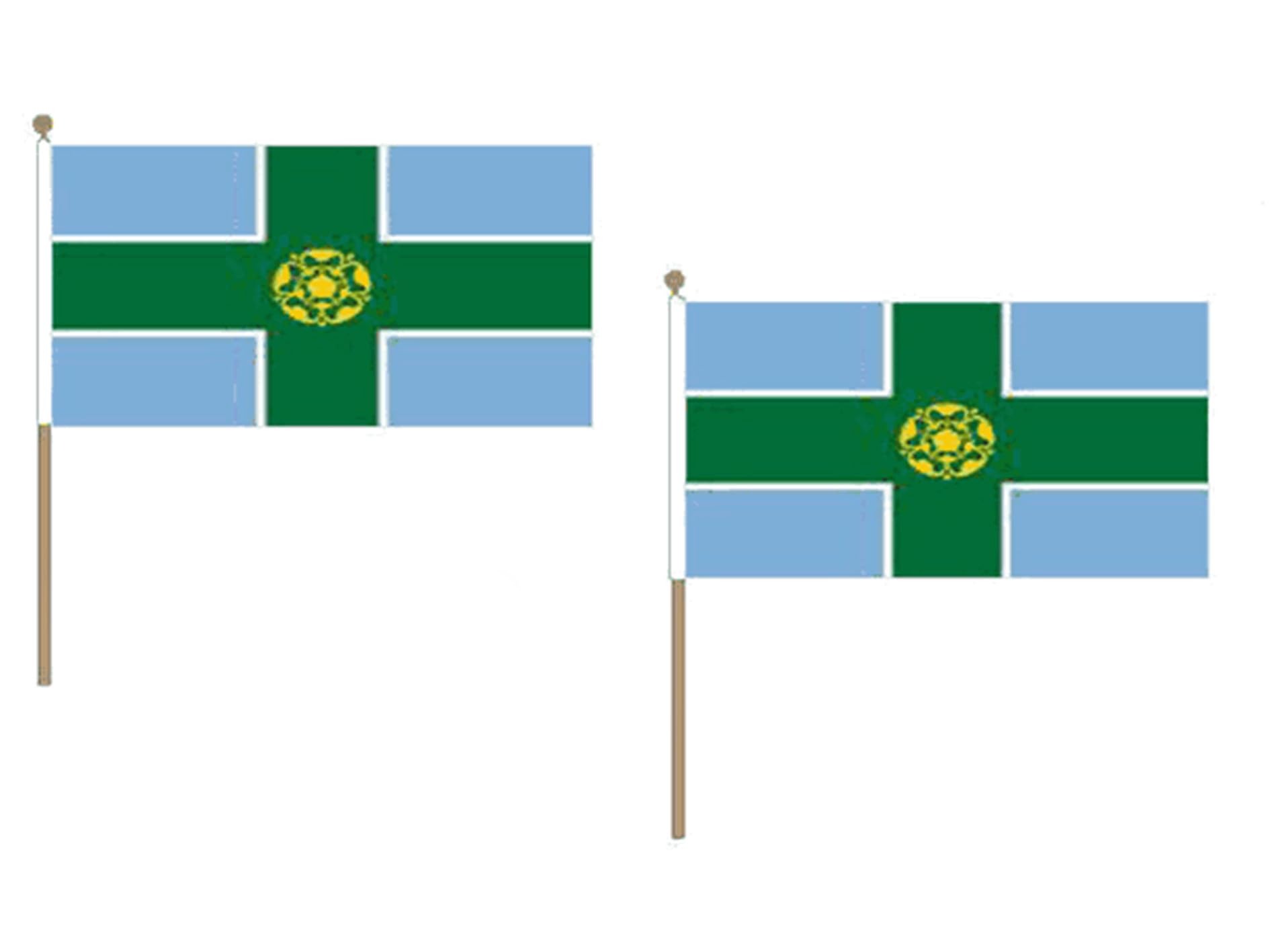 Drapeau Derbyshire 45x30cm de qualité supérieure avec hampe bois AZ FLAG