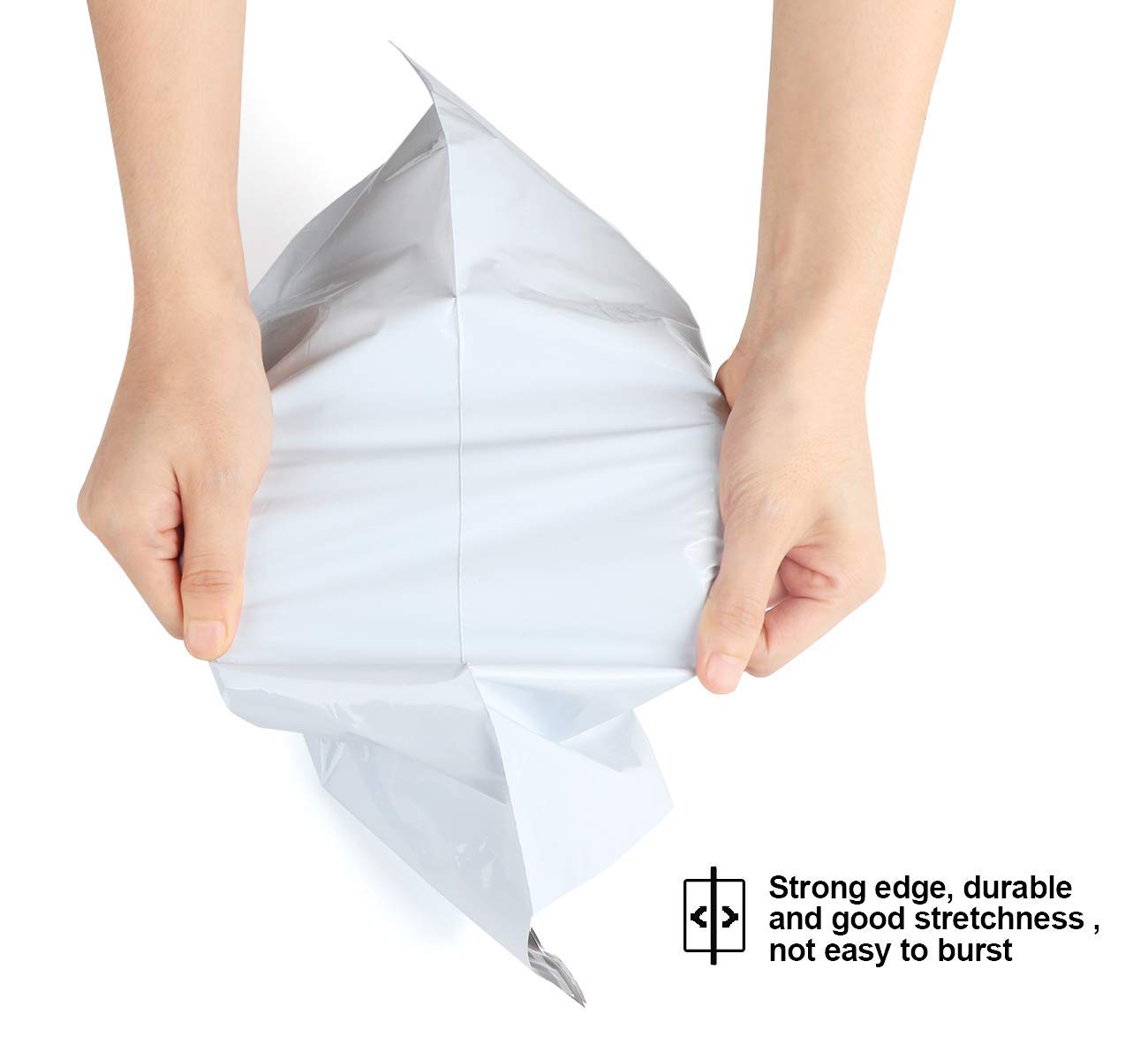 60pcs Sacs d'expédition Plastique Sac de Courrier Grandes Pochettes Enveloppes Postales Couleur Blanc 42 x 52cm, 5cm de Rabat Sac Colis, Emballage Colis Vinted Imperméable et Indéchirable