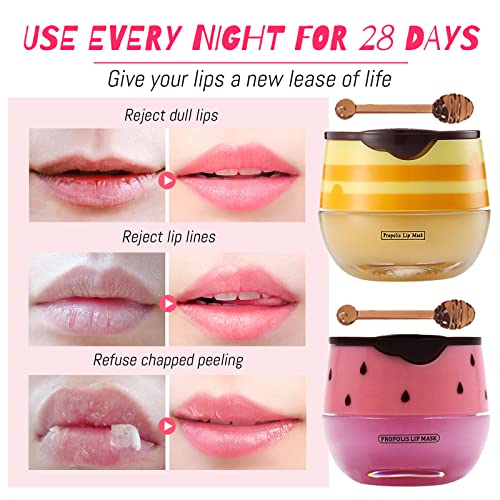 Bee Balm Lip Balm Honey Pot, My Bee Balm Propolis Lip Balm, Honey Lip Mask, Nourishing Moisturizing Lip Balm Sleeping Lip Mask Hydrating & Prevention Dry And Cracked Lip Scrubs Exfoliator #TOP3