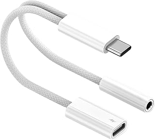 USB C to 3.5mm Headphone and Charger Adapter, 2-in-1 USB Type C to Aux Jack Dongle Cable with PD 60W Fast Charging for iPhone 15 16 17 Pro Max Air,Galaxy S23 S24 S25 Ultra, Note 20, iPad Pro (2 PACK)