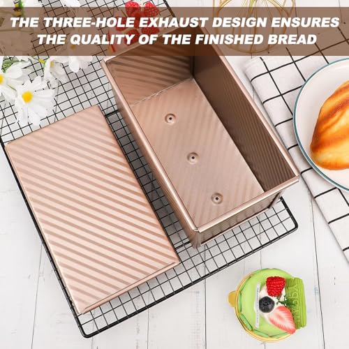 Carbon Steel Pullman Loaf Pan with Lid, Non-Stick Baking Pan for Bread, 1 lb Dough Capacity, Send Goods from Local Warehouse - Image 5