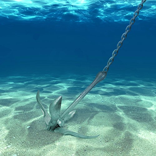 Galvanized Folding Grapnel Boat Anchors - Choose The Best Weight for Your Watercraft, Up to 17.5 lbs. by Crown Sporting Goods (9) Silver