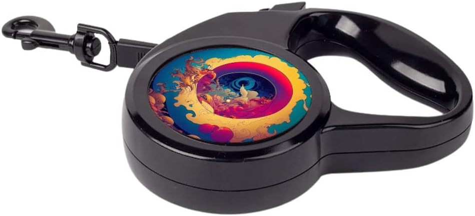 Colorful Abstract Art Retractable Pet Leash - Graphic Leash - Colorful Design Dog Leash - 118 inches