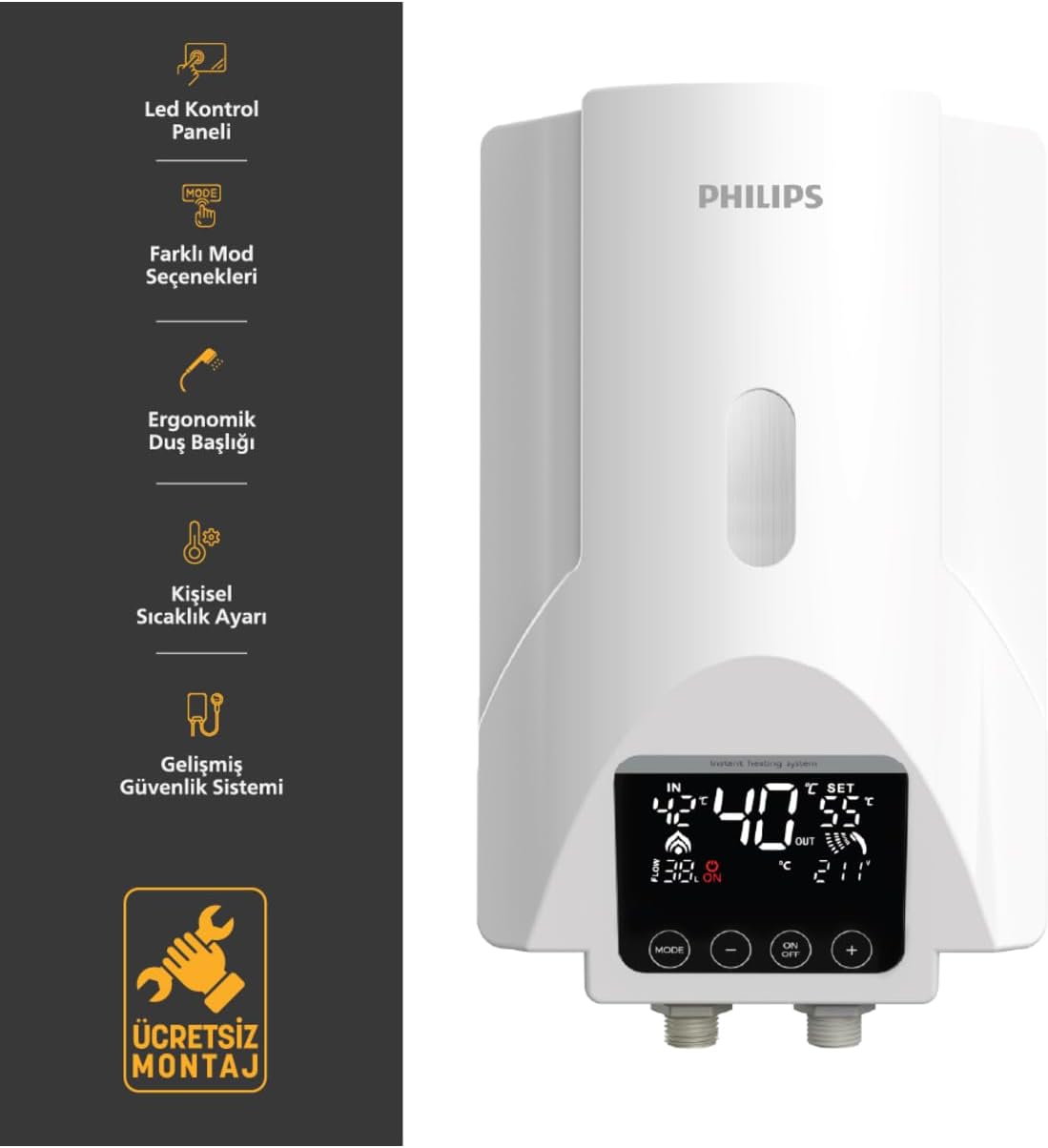Philips Dijital Banyo Şofbeni Awh1540/62 (Montaj Dahil)