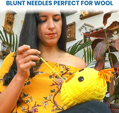 A-Sew Sewing Needles Set of 29 - Assorted Sizes with 4 Blunt & 25 Sharp Tip Embroidery Needles in Plastic Tube  Stainless-Steel Big Eyed  Perfect for Hand Stitching, Wool & Yarn Knitting