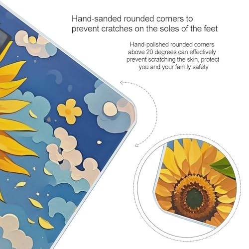 Báscula digital de baño estilo girasol con pantalla grande miniatura 4