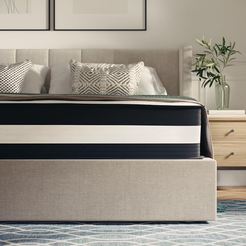 Flash Furniture Capri Comfortable Sleep 12' Hybrid Pocket Spring and Foam Mattress, Foam Pocket...