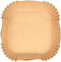 Vista 1 de Revestimientos de papel desechables de 6.30 pulgadas, 50 piezas antiadherentes para freidora de aire, resistente al aceite, impermeable, papel