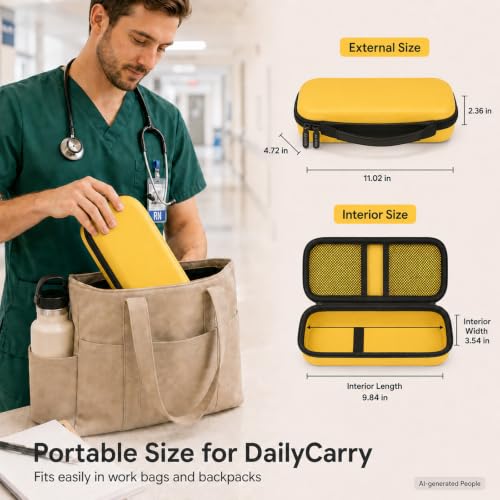 Image of Stethoscope Case for 3M Littmann Classic III Monitoring /Lightweight II S.E /Cardiology IV Diagnostic /for MDF Acoustica Stethoscopes, Holder for Nurse Doctor Essentials & Medical Accessories, Yellow