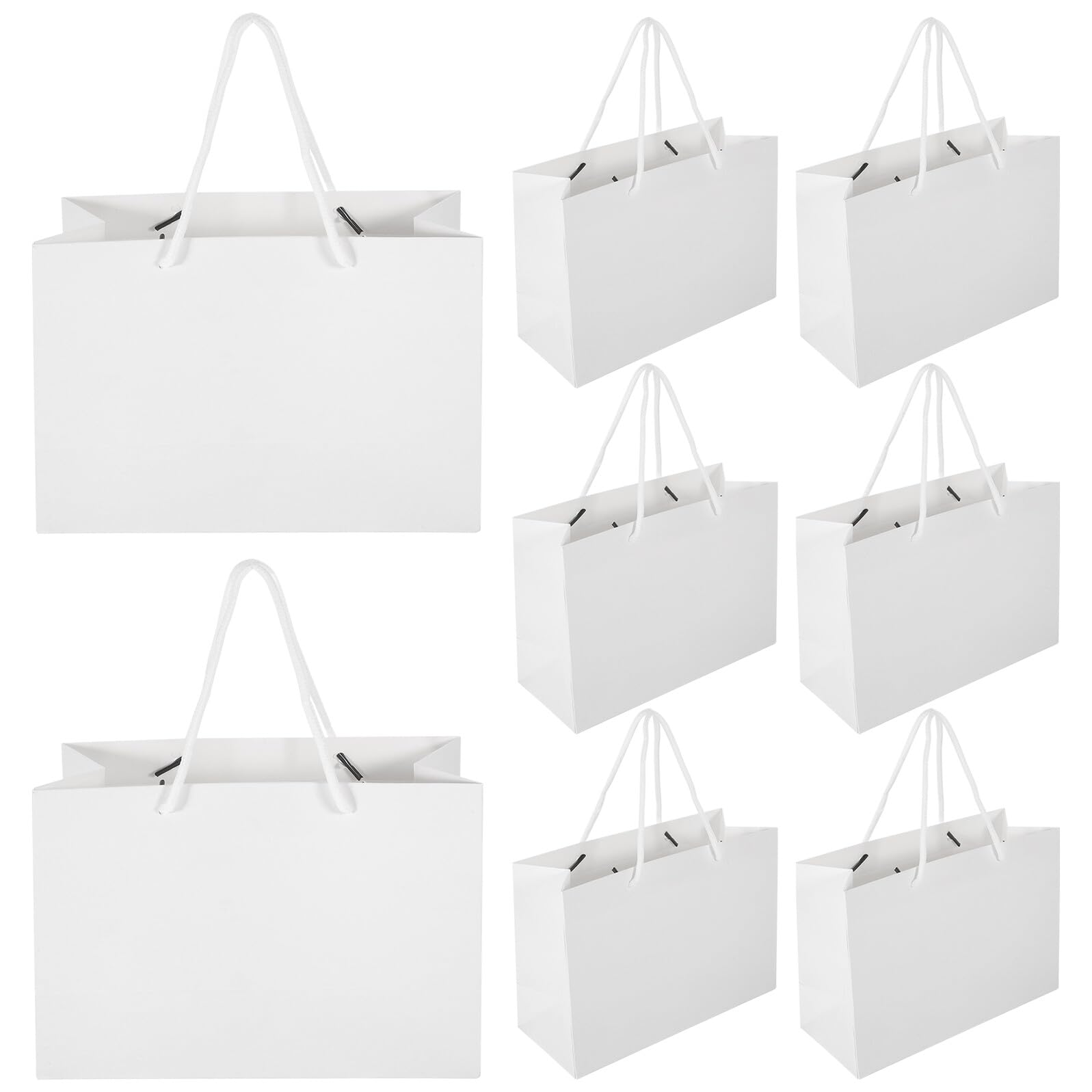 HEALEEP 20 Bolsas para Obsequio de Papel Reutilizables y Ligeras con Asas, Tamaño 24x17x10cm, Ideales para Cumpleaños y Fiestas de Baby Shower