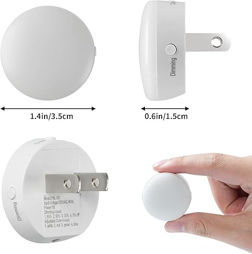 Miniatura 3 de Luz nocturna ajustable de 3 CCT, mini luces LED regulables por la noche, sensor automático del atardecer al amanecer, luces blancas cálidas suaves