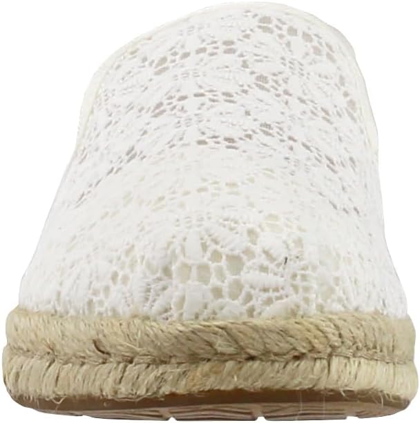 TOMS Womens Alpargata Floral Lace Slip On Flats Casual - White 6 Natural Floral Lace