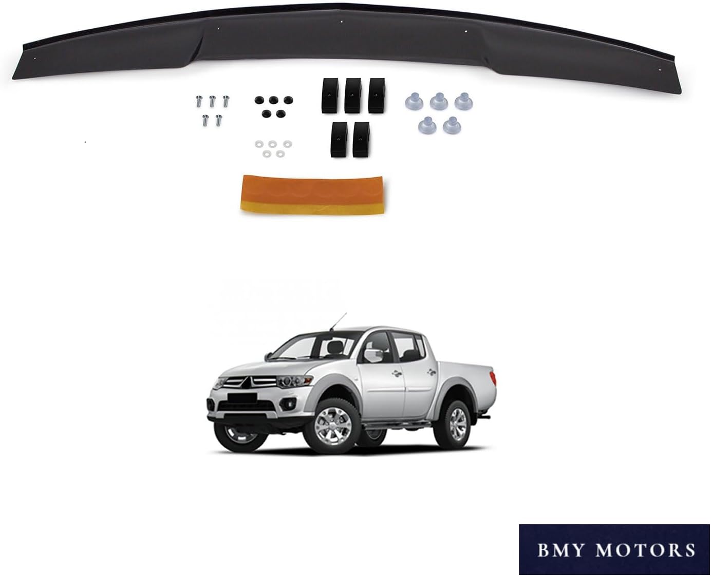 BMY Hood Deflector/Front Bug Shield Compatible for Mitsubishi Triton L200 2007-2015 Hood Guard Bonnet Protector | Particles & Bug | Car Accessories