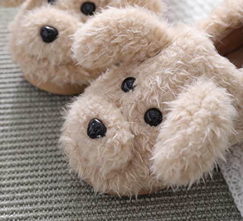PENINSULA LOVE Fuzzy Animal Dog Slippers Women Memory Foam Soft Plush House Slippers Cute Teddy Fleece Shoes for Indoor Outdoor3