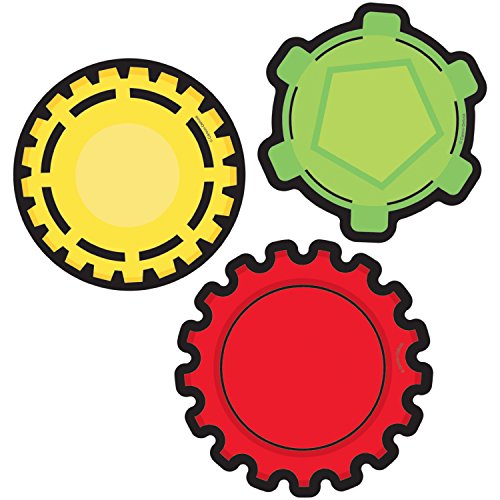 Image of Carson Dellosa 36-Piece Gear Bulletin Board Cutouts, Red, Yellow and Green Cutouts for Bulletin Board, Science, and STEM Classroom Decor, STEM Cutouts for Classroom (Pack of 2)