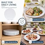 6Pcs White Melamine Dinner Plates Set - 10inch Break-resistant Dishes Set - Image 5