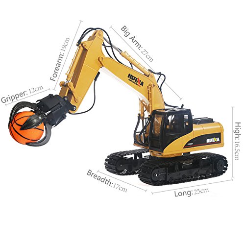Fistone RC Truck Timber Grab Loader Crawler Material Handler Alloy Gripper Engineer Machine 2.4G Construction Vehicle Remote Control Tractor Excavator with Recharging Battery Hobby Toys for Kids