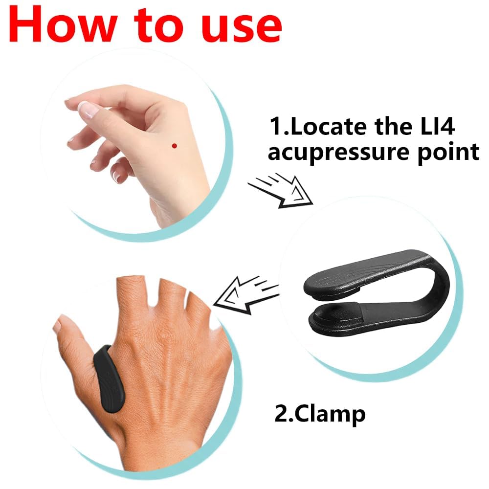 PREZONE Sugar Control Li4 Acupressure Point Clip, Migraine Acupressure Point Clip, Acupressure Hand Pressure Point Clip, Headache Acupressure Point Tool, Li4 Acupressure Point Clips Relief Tension Anxiety(4) 2