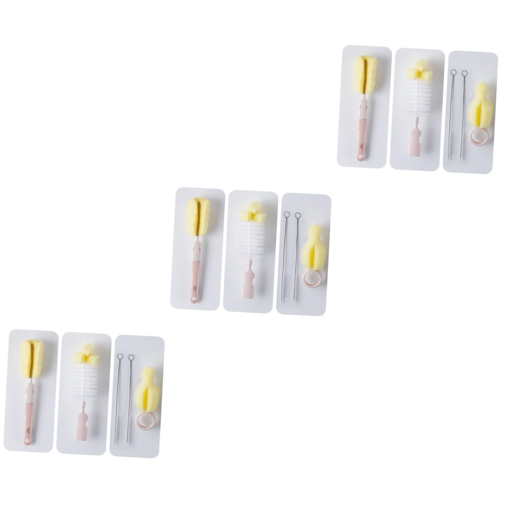 Mobestech 3sets Spazzole Per Pulizia Biberon Con Manico Spazzola Per Pulizia Completa Per Bottiglie Ppsu e Facile Rimozione Delle Macchie Residue Design Semplice e Funzionale Per Ogni