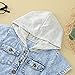Fall Shirt Hoodies for Toddler Boys Girls Short Sleeve Denim Hooded Tops T Shirt with Two Pocket (Blue, 12-18 Months)