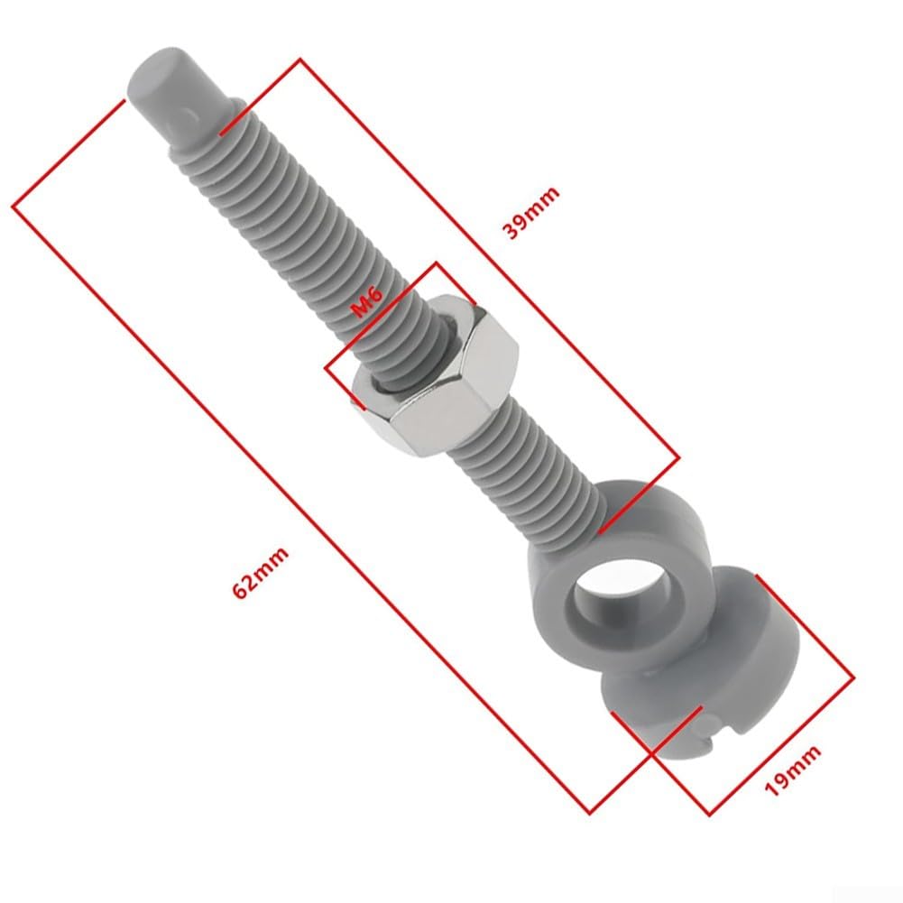 Regulowana śruba zaworu spustowego z nakrętkami, gwint M6, długość 62 mm, zamiennik dla 97522000, idealna do mechanizmów zaworów do zlewu i wanny, zestaw 1/5 sztuk (1 szt.)