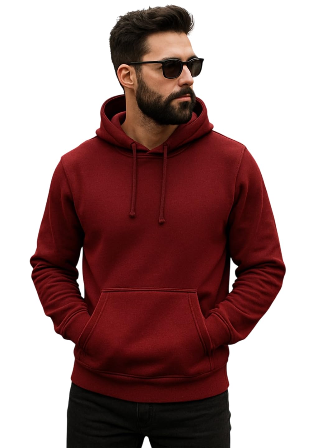 Cotton LoopKnit Regular Fit Hooded Sweatshirt Full Sleeves Solid Jumper Hoodie for Men/Boys-image-36