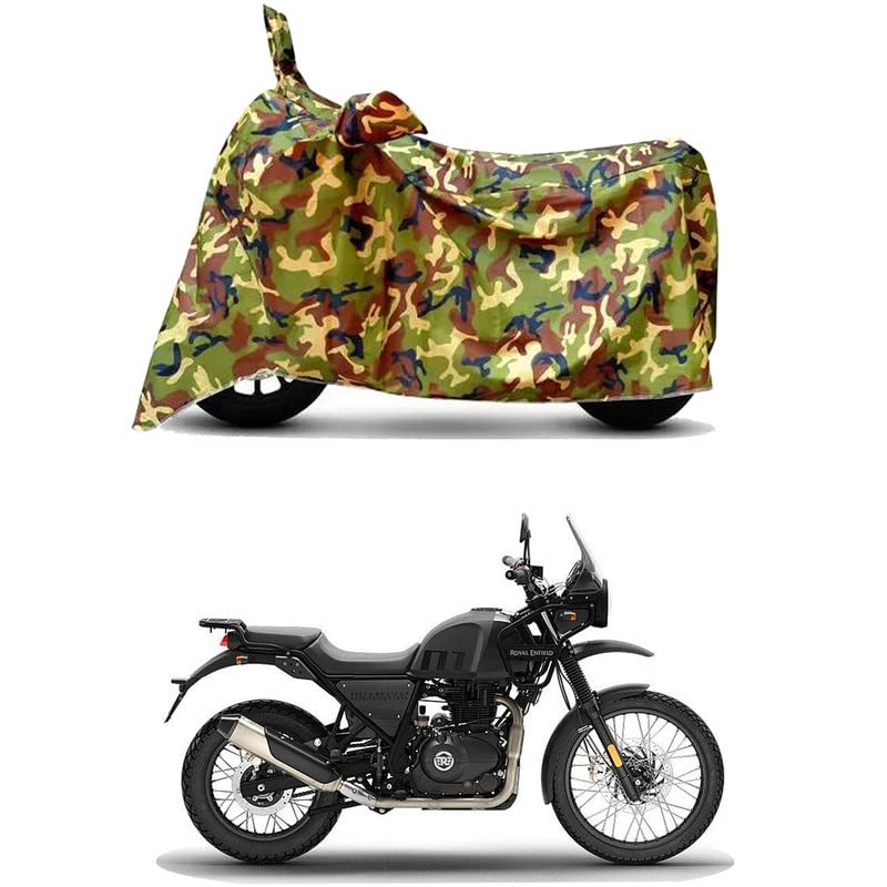 Image of Waterproof 100% PVC Coated Bike Scooty Two Wheeler Body Cover Compatible for Royal Enfie Himalayan ABS /UV-Rays /Heat Protection /Birds Dropping /Scratchproof /Dust Proof /All [6X6 Jungle Print]