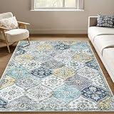 Resistente a las manchas y lavable a máquina: diseñada para hogares ocupados, esta alfombra lavable cuenta con un acabado resistente a las manchas que facilita el cuidado. Puedes lavar fácilmente a máquina esta alfombra de sala de estar o limpiar las manchas de tu alfombra favorita para mantenerla fresca. Como práctica alfombra para cocinas o comedores, esta alfombra de bajo mantenimiento se mantiene hermosa año tras año