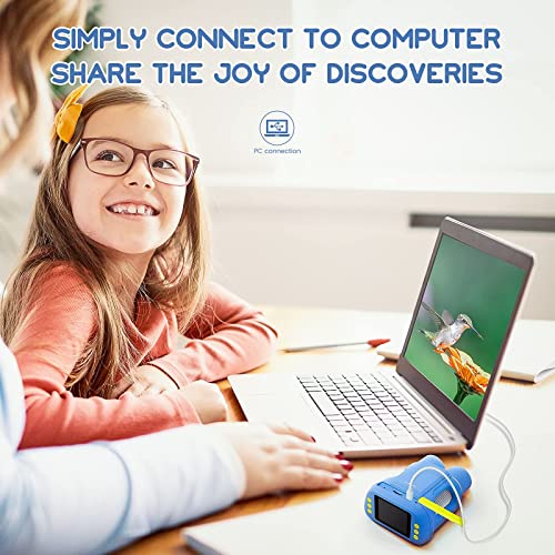 Andonstar Ad122 Kids Microscope&Telescope Double Lens, Portable Handheld Microscope Binoculars, Digital Camera&Video Microscope Kit For Kids, 2" Lcd Blue, Windows/Mac Compatible, Sd Card Included #TOP7