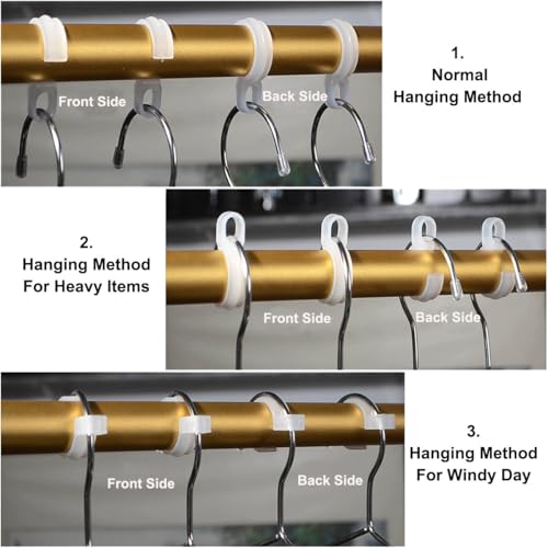 ZAAWUUT 20 Stück winddichte Kleiderbügel-Haken, rutschfeste Kleiderbügel-Schnallen-Clip, Wäsche-Aufhängehaken, runde Stange, Schrank-Trennwände für Trockengestell (transparent, mittel)