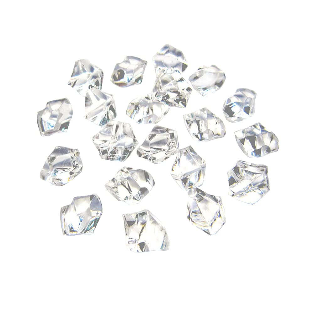 ccHuDE 250 Pcs Clear Fake Crushed Ice Rocks Acrylic Diamonds Plastic Fake Ice Cubes Rock Gems for Vase Fillers Wedding