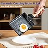 LISOS Ceramic Coating Square Japanese Tamagoyaki Omelette Small Skillet, Non-stick Rectangle Egg Roll Pan with Wood Handle (Dark Grey) #3