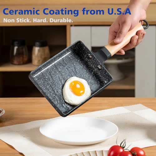 Image of Ceramic Tamagoyaki Pan, Square Egg Frying Pan for Japanese Omelette