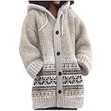 🌾Warme Grobstrick Qualität:Aus dickem grobstrick gefertigt, fungiert diese Jacke wie ein gemütlicher wintermantel strickjacke damen. Sie bindet Wärme effektiv ein, ideal für kalte Tage, Herbst, Winter oder als weihnachts strickjacke damen zum Snug Feeling!