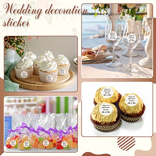 1000 Pcs Hugs and Kisses from The New Mr and Mrs Wedding Stickers, Chocolate Drops Labels Stickers Mini Candy Stickers 0.75 Inch for Weddings, Bridal Shower Engagement Party Favors Decorations - Thumbnail 5