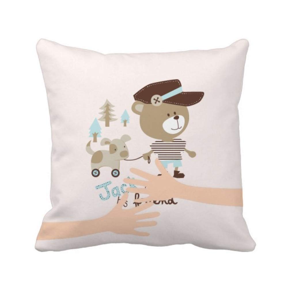 Coussin de couvrir ours rose BD housse lavable pour salon propre