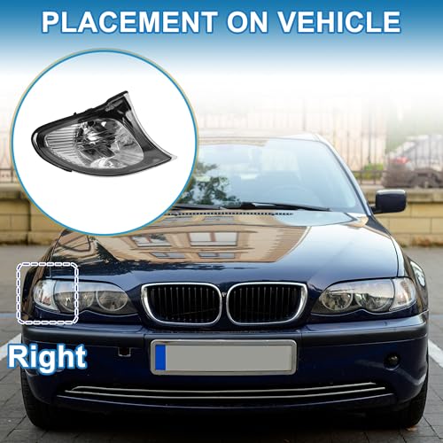 A ABSOPRO Right Side Corner Signal Light Cover No.63137165860 Corner Light Lamp Lens for BMW 3 Series 2002-2005 Plastic Transparent Waterproof by A ABSOPRO - Used condition - Image 3