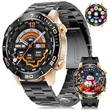 Dispositivos Compatibles y Equipo de Servicio: TX7 reloj inteligente para hombre es compatible con Android 5.0+ e iOS 11+. Se conecta fácilmente con cualquier teléfono, lo que permite un estilo de vida inteligente, eficiente y práctico. Y lo más importante, nuestro equipo de servicio está disponible. Si tiene algún problema con la calidad, la configuración o el uso del reloj, contáctenos a través de Amazon; estaremos encantados de ayudarle.